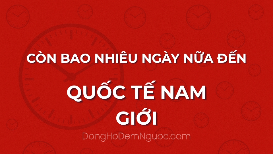 Còn bao nhiêu ngày nữa đến Quốc Tế Nam Giới
